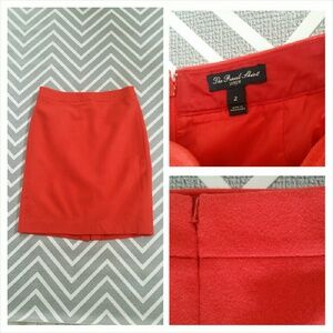 J. Crew Red Wool Pencil Skirt